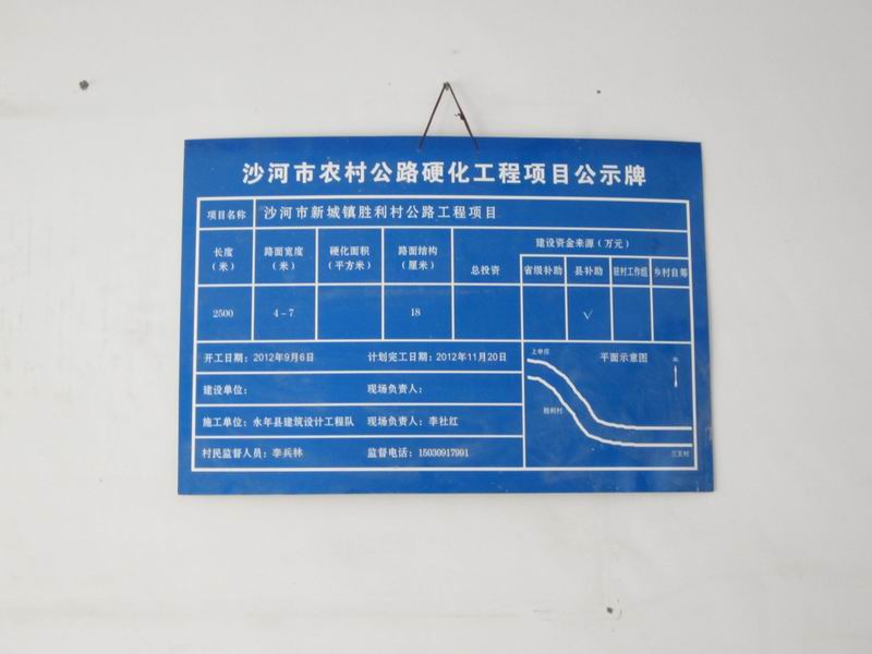农村道路工程项目公示牌(三)